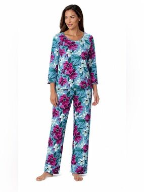 Floral Blue & Magenta Women's Pajama Set